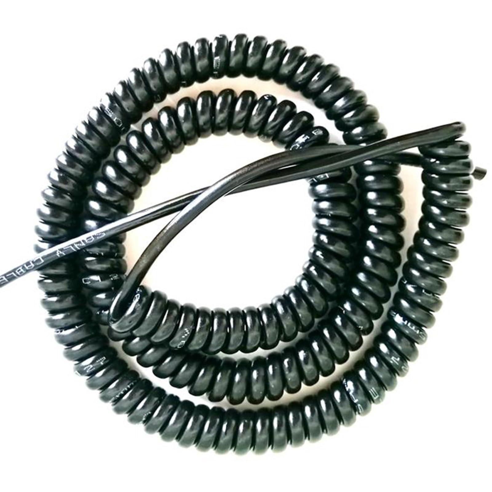 Zwinięty przewód spiralny, 2-żyłowy kabel sprężynowy, spiralny przewód teleskopowy, 24AWG, 20AWG, 17AWG, 14AWG, 5-7,5 m, rozszerzalny przewód zasilający z powłoką słoneczną (14 AWG, 5 metrów)