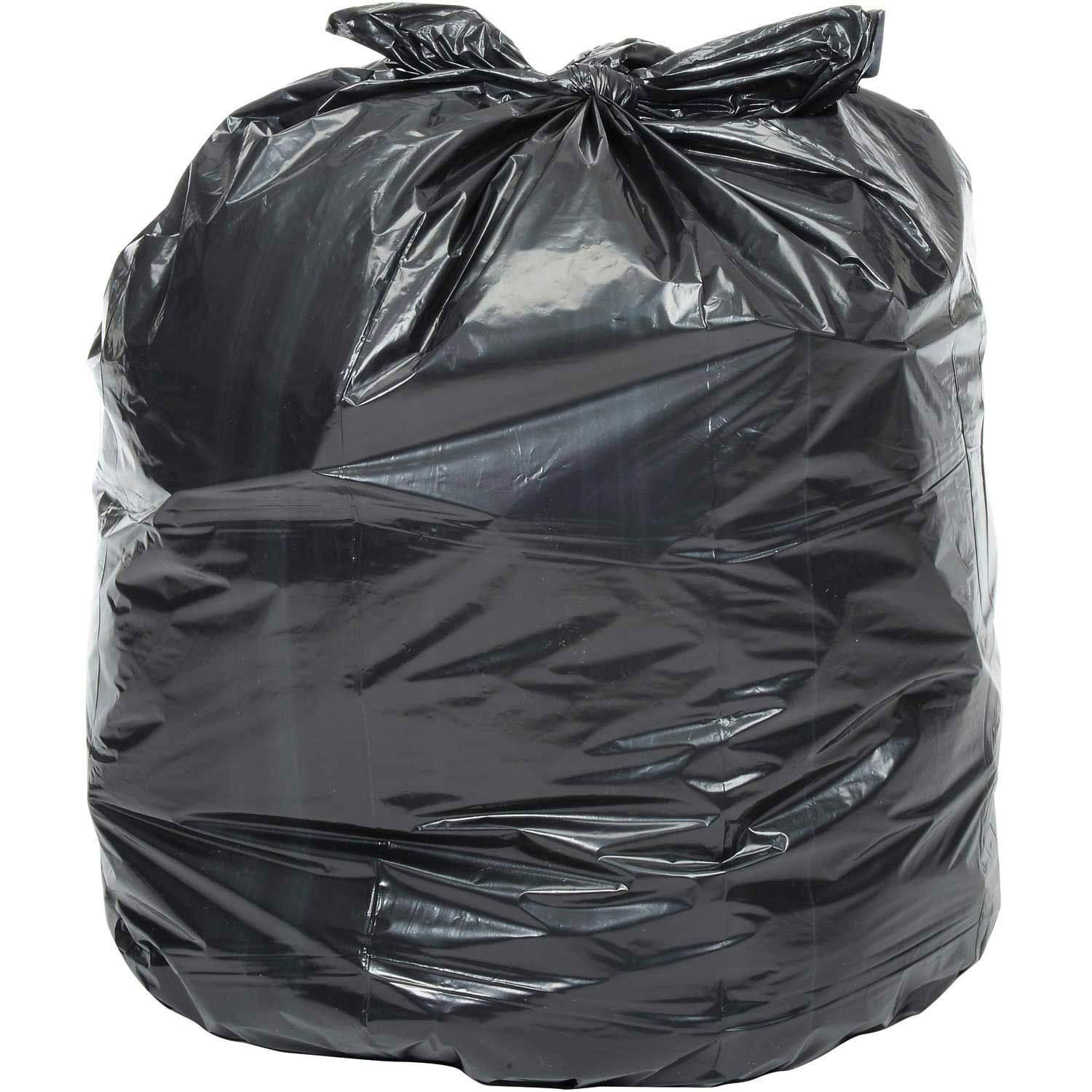 42 Gallon Contractor Black Trash Bags by Napco Bag And Film – 50 Count (Pack of 1), 42.0 gallons, LLDPE, Black, Model M32503