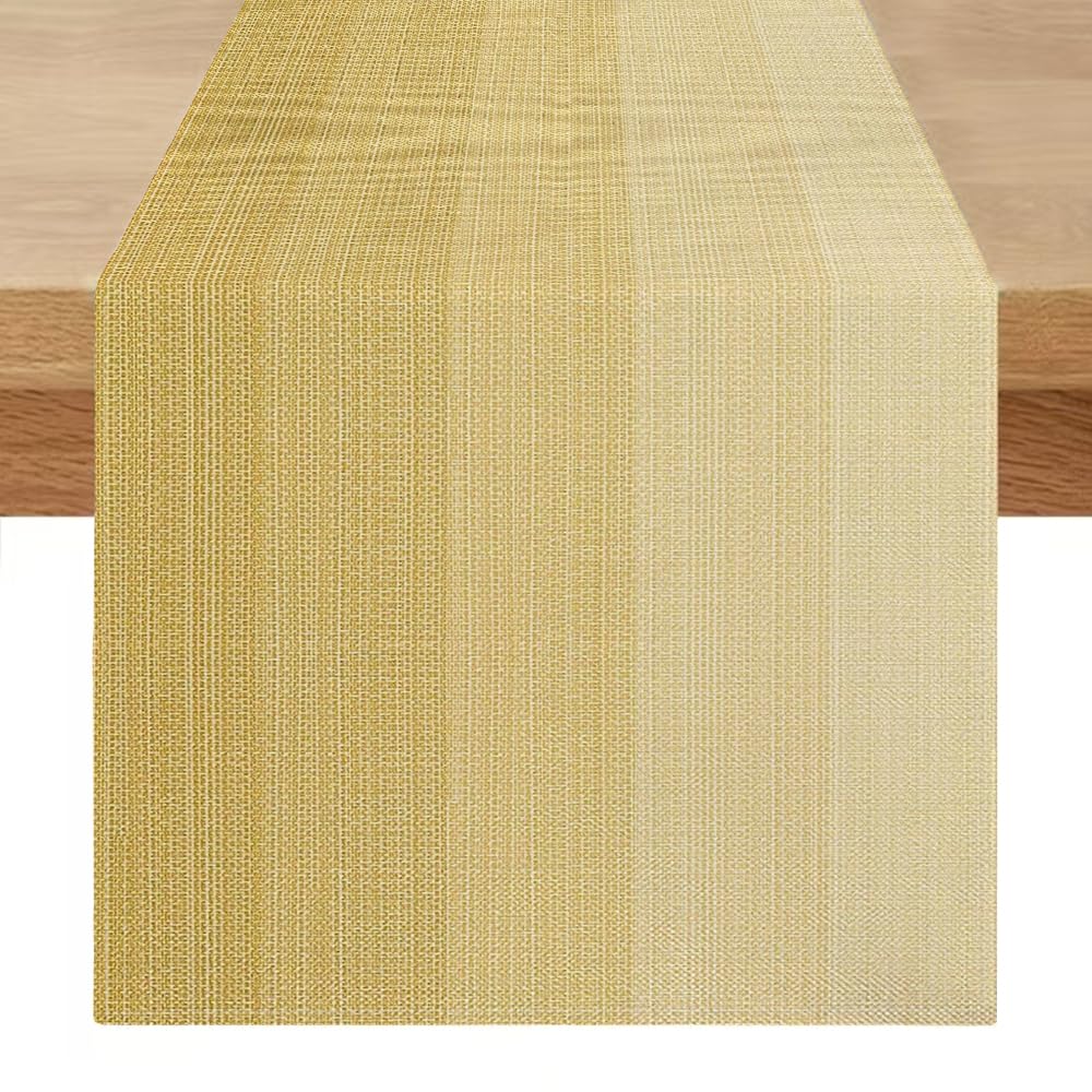 Modern Yellow Washable Table Runner 40 x 180 cm Retro for Autumn Banquet Table Runner for Summer Rustic Table Decorations for Banquet, Party Parties, Events Dinners