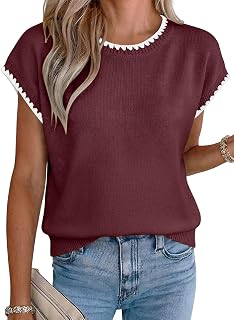 Acelitt Womens Summer Short Sleeve Sweater Knit Tops