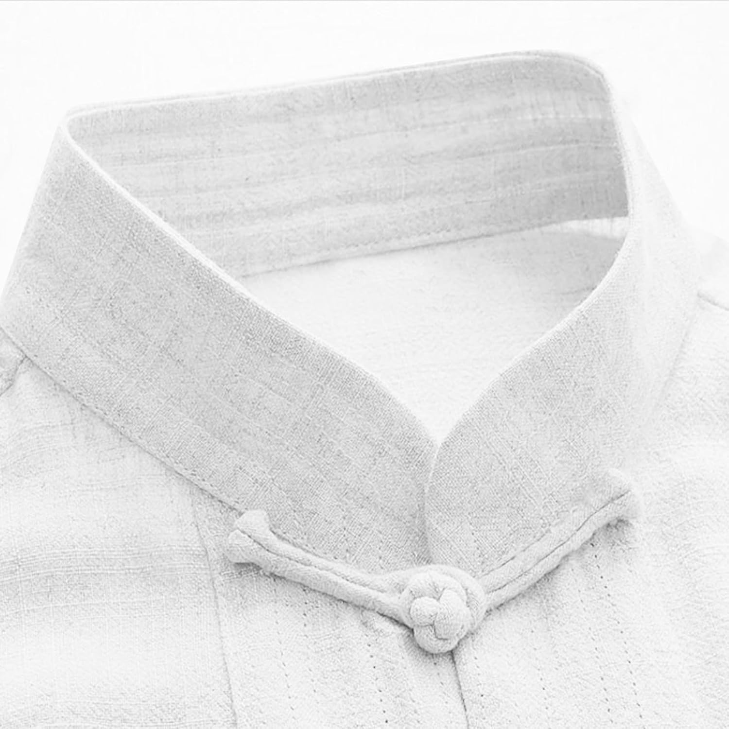 Men’s Chinese Style Shirt Plus Size Short Sleeve Cotton Linen Tee Lightweight Breathable Casual Summer Top