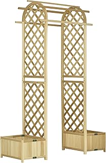 Outsunny 7.5' Wooden Wedding Arch, Garden Arch Arbor for Climbing Plants...