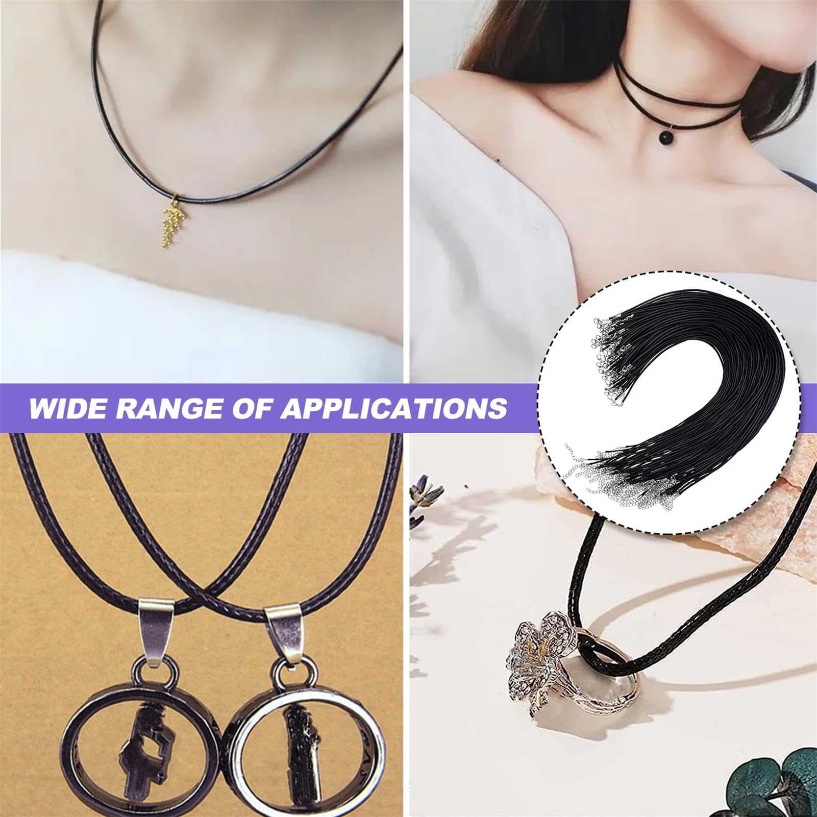 Cordon Collier De Soie Marron 3mm Avec Fermoir Mousqueton A Personnaliser