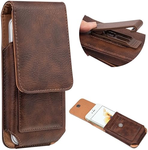 Miniatura 1 de Funda vertical de piel sintética para teléfono celular con clip giratorio para cinturón para Samsung Galaxy S21 S20 FE S23+ S22+ S10 Plus A53 A52