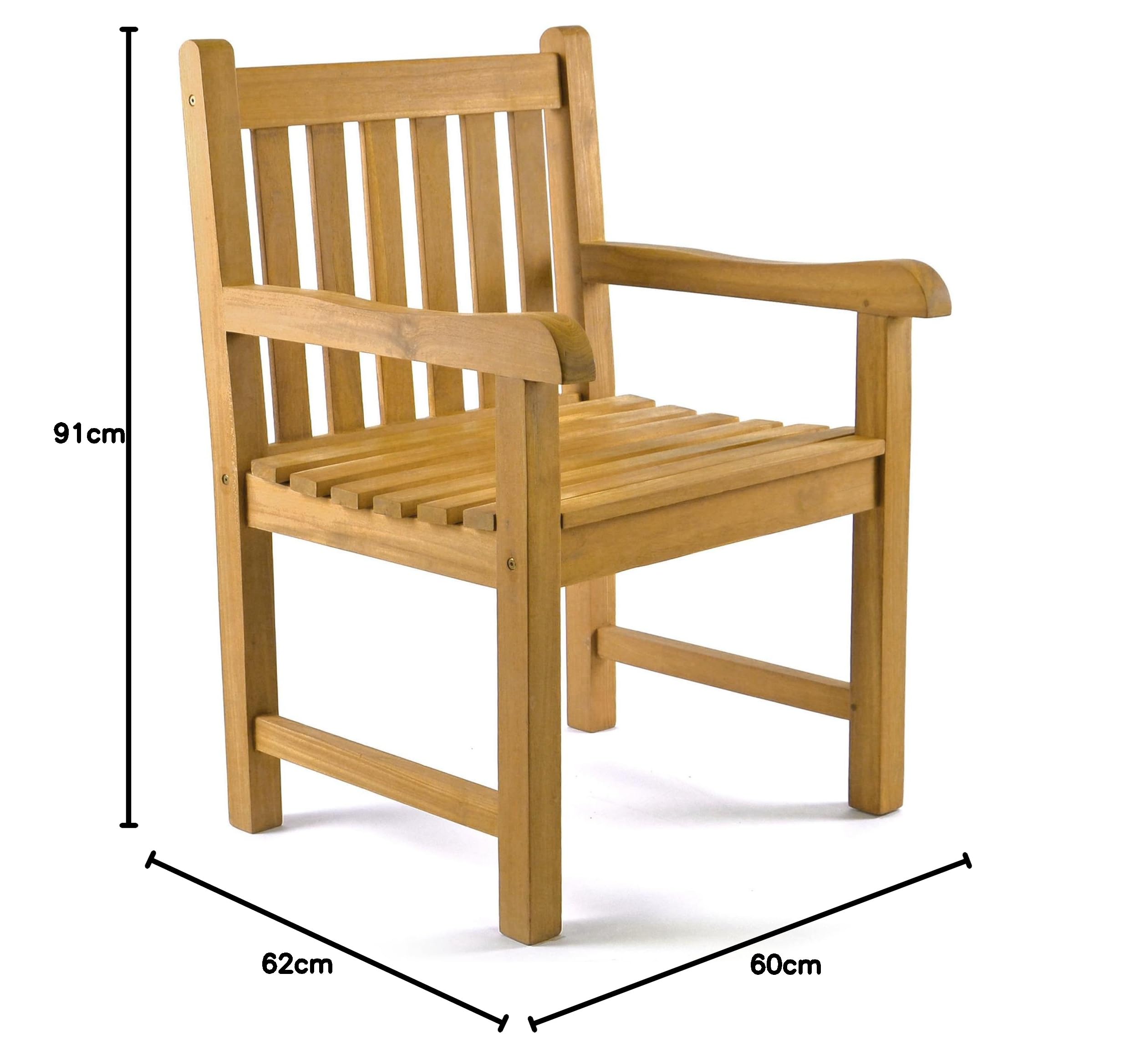 Divero Gartenstuhl Sylt aus Teak Holz, behandelt – Farbe: Braun
