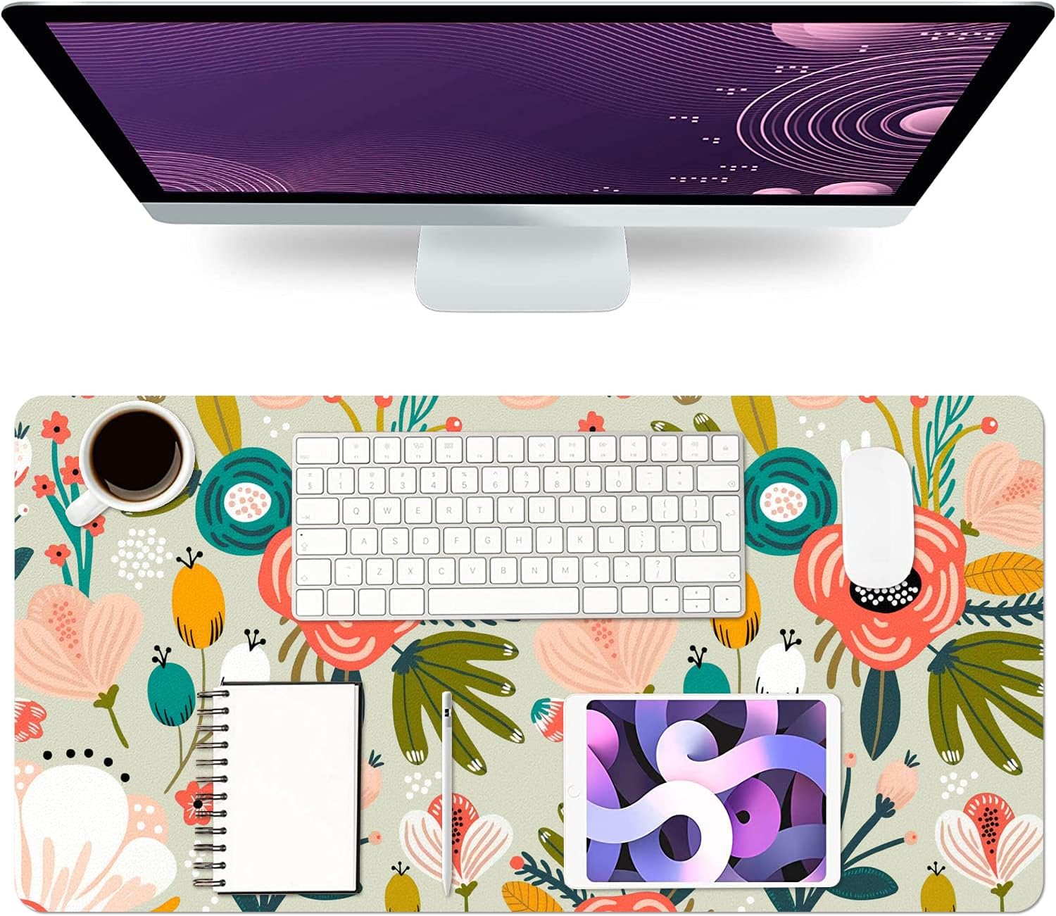 Desk Mat Large Protector Pad 31.5" ×15.7", NonSlip PU