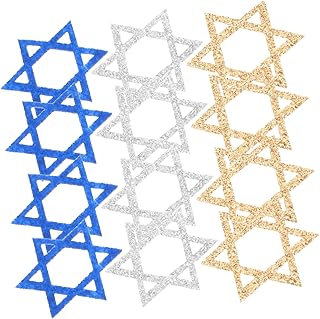 BESTOYARD 200 Pcs Hanukkah decoration Hanukkah Table hanukkah party favor menorah dining room table decor decked presents star decor Delicate Party Favor accessories non-woven fabric Glitter