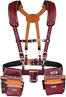 Vista 11 de FUERI Kit de herramientas para cinturón de herramientas Heavy Duty Pro Gauge Leather Rig Riveted Refuerzo Organizador de herramientas soporte