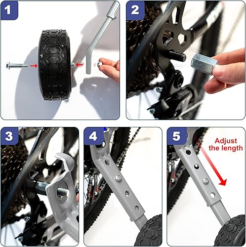 Miniatura 6 de MOSHAY Rueda de entrenamiento para hacer zoom en bicicleta para bicicletas variables de 16, 18, 20, 22, 24 pulgadas