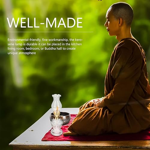 Miniatura 9 de 2 faroles de vidrio de queroseno para lámpara de aceite, lámparas de aceite vintage para uso en interiores, lámpara de aceite de cámara, lámpara