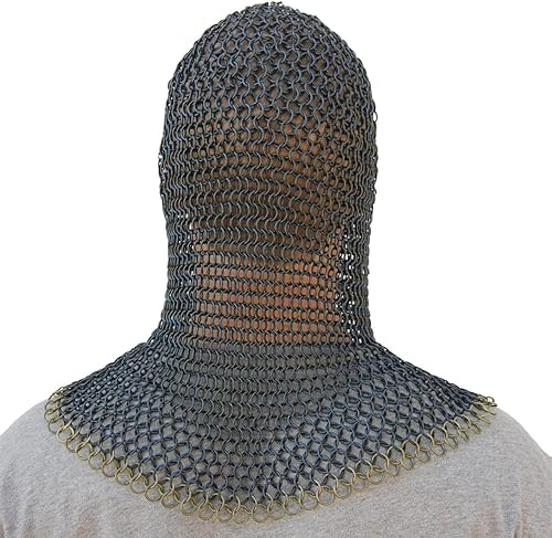 Miniatura 3 de Medieval Warrior Chainmail Coif Armor, 18.75 Inches