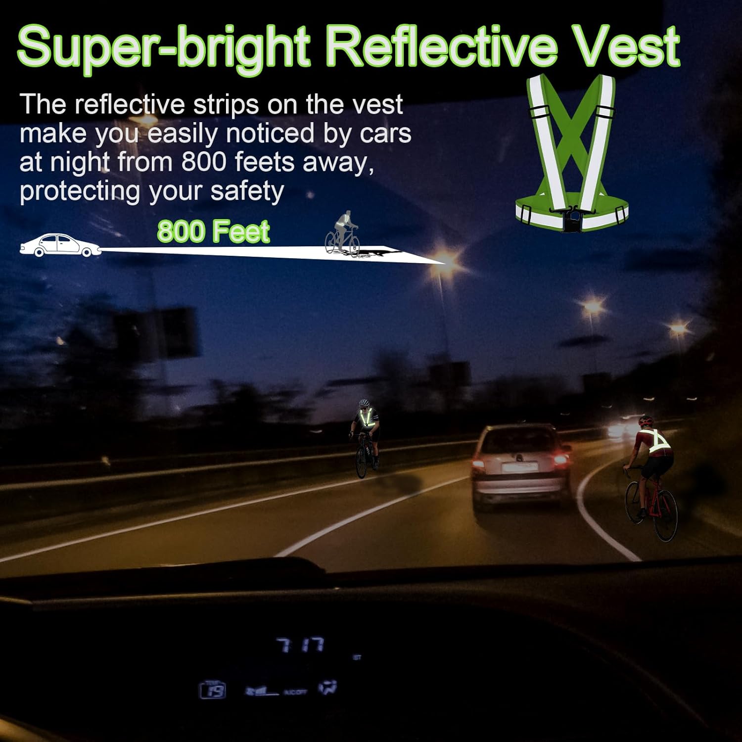 12 Pcs Reflective Vests Safety High Visibility Straps Reflector Vest Safety Straps Adjustable Elastic Vest Gear for Running Cycling Working