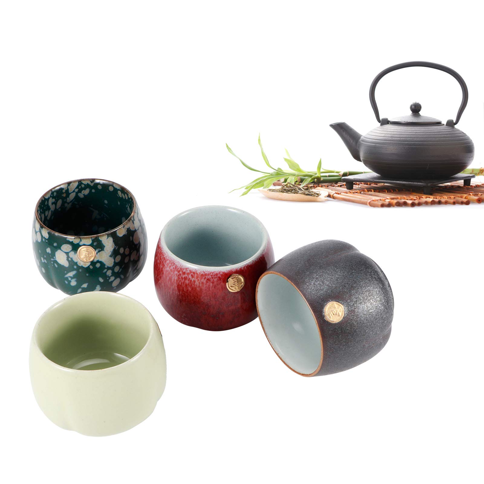 Tazze da tè Tazze da caffè Ceramica Kung Fu Tazze da tè Tazze Fatte A Mano Sushi Tazze da tè Tazze da tè in Porcellana Senza Maniglie-A3