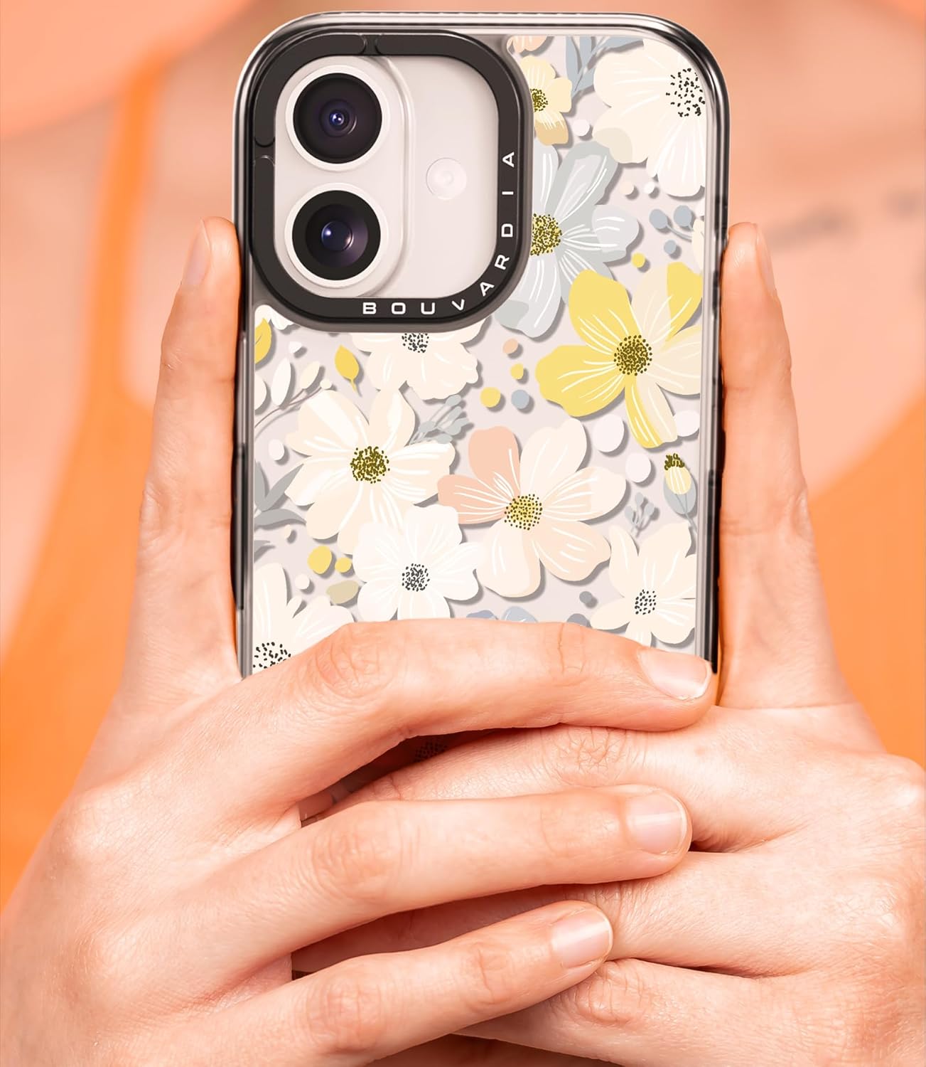 Bouvardia for iPhone 17 Case, Cute Design for Women & Girls, Protective & Aesthetic, Floral Theme - Flowers Blossoming (Gray Bumper) - Image 6