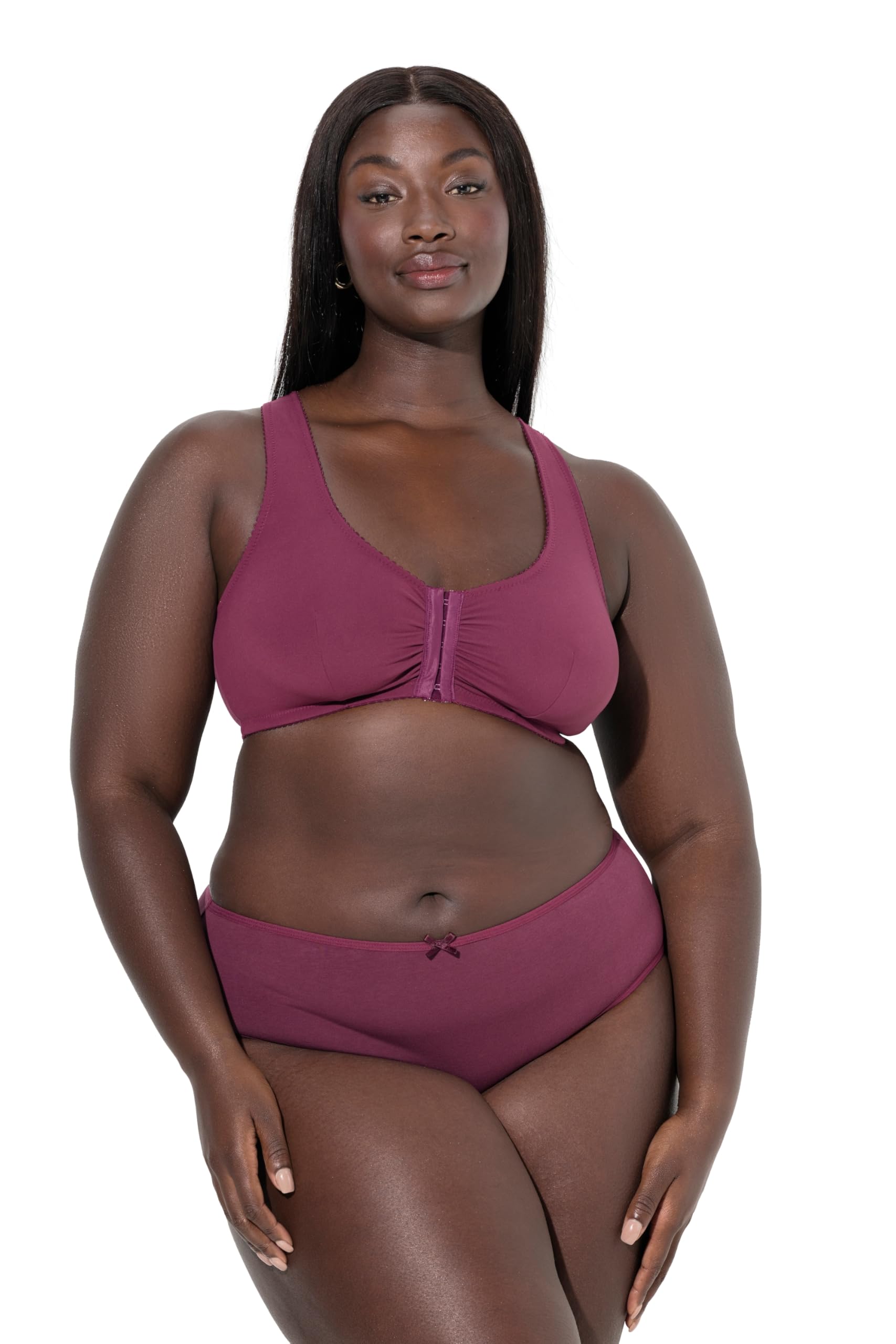 Ulla Popken Damen große Größen Übergrößen Plus Size Bustier, Rückenspitze, Vorderverschluss, bügellos 844292