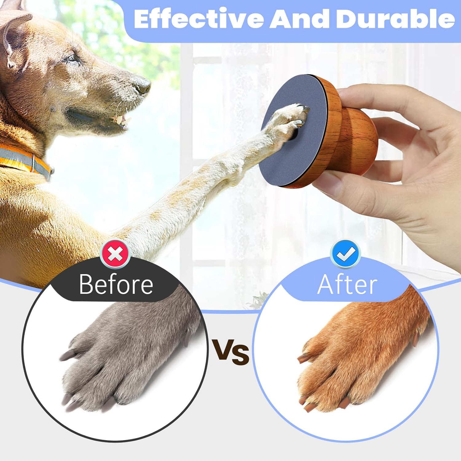 review Dog Scratch Pad for Nail - Nail File Scratch Board for Free Stress Dog, Space-Saving Round Nail Board for Dogs (Ball Brown) …