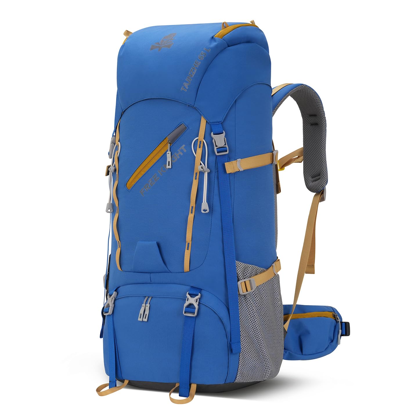 Bseash 65L Waterproof Hiking Backpack with Rain Cover, Outdoor Sport, Travel Daypack for Climbing, Touring, blue, L, Outdoor