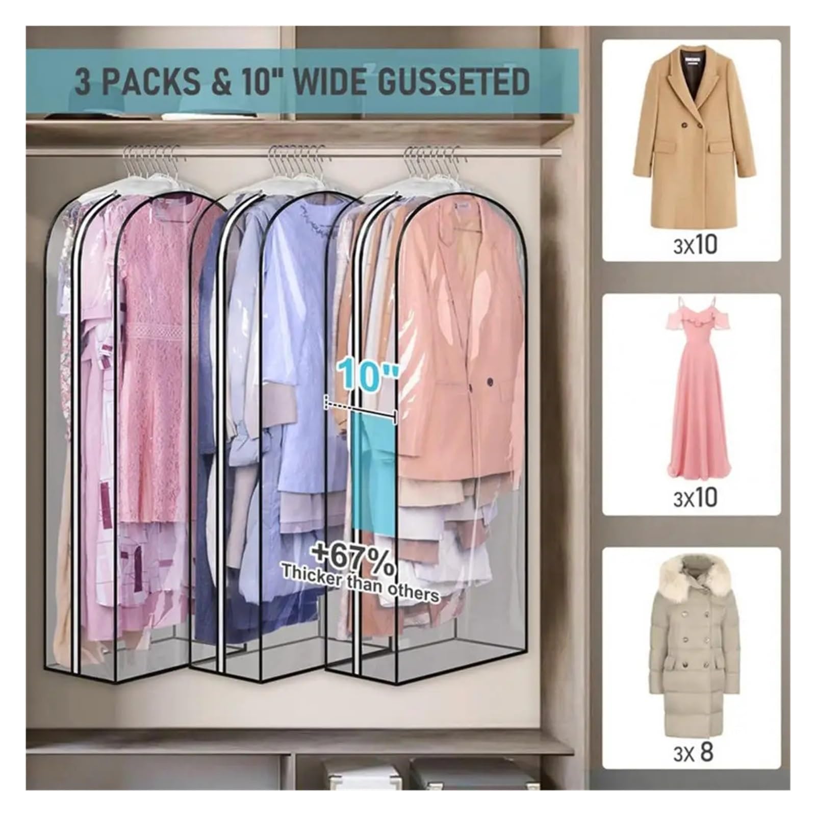 fundas para ropa Dress Cover Space Saving Bag Visible Design Storing Useful Gown Long Storage Clothing Organizer
