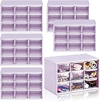 Vista 8 de Amyhill 6 Piezas Organizador Mini de Cajones Organizador Pequeño con 9 Cajones Caja de Almacenamiento de Manualidades de Plástico de Escritorio