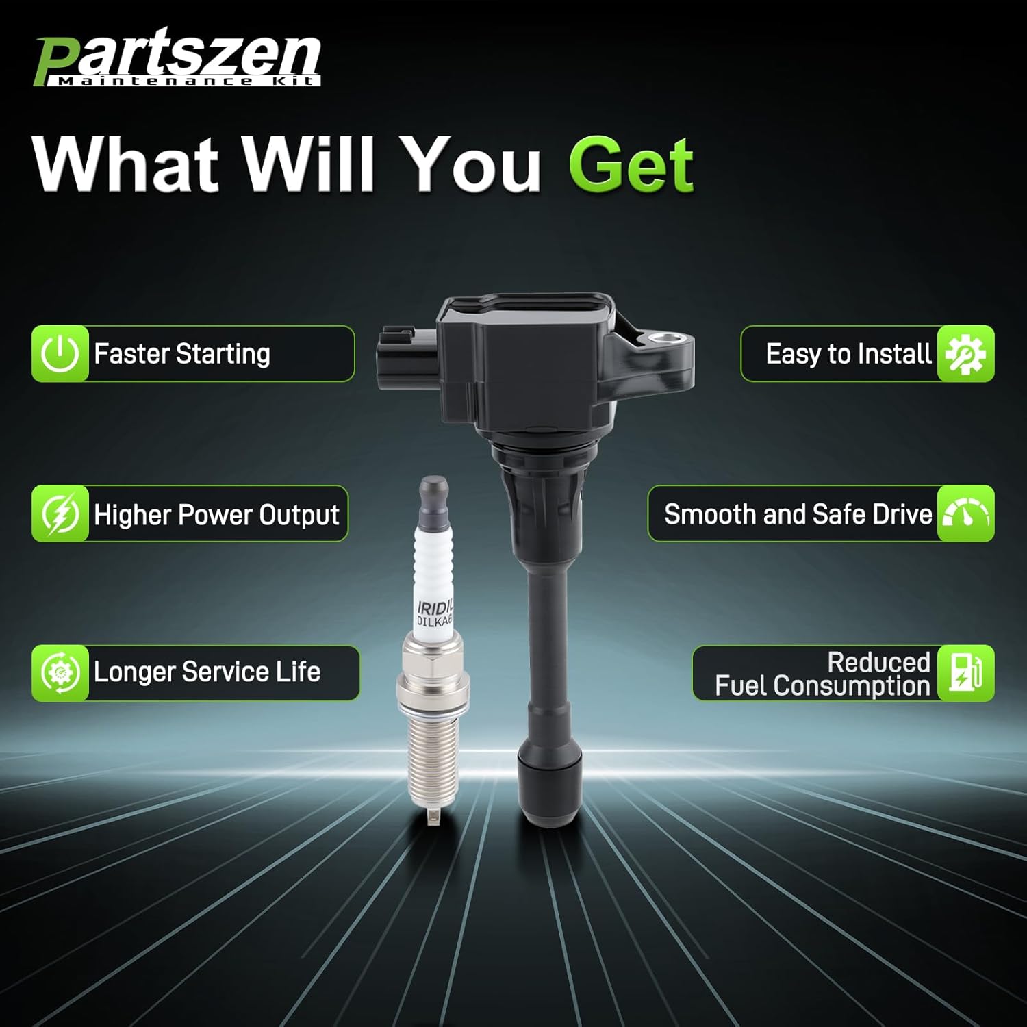 UF549 Ignition Coil Spark Plugs for Nissan Altima Cube Frontier March NP300 Pathfinder Rogue Sentra Tiida Urvan Versa X-Trail 2007-2019 22448-ED000