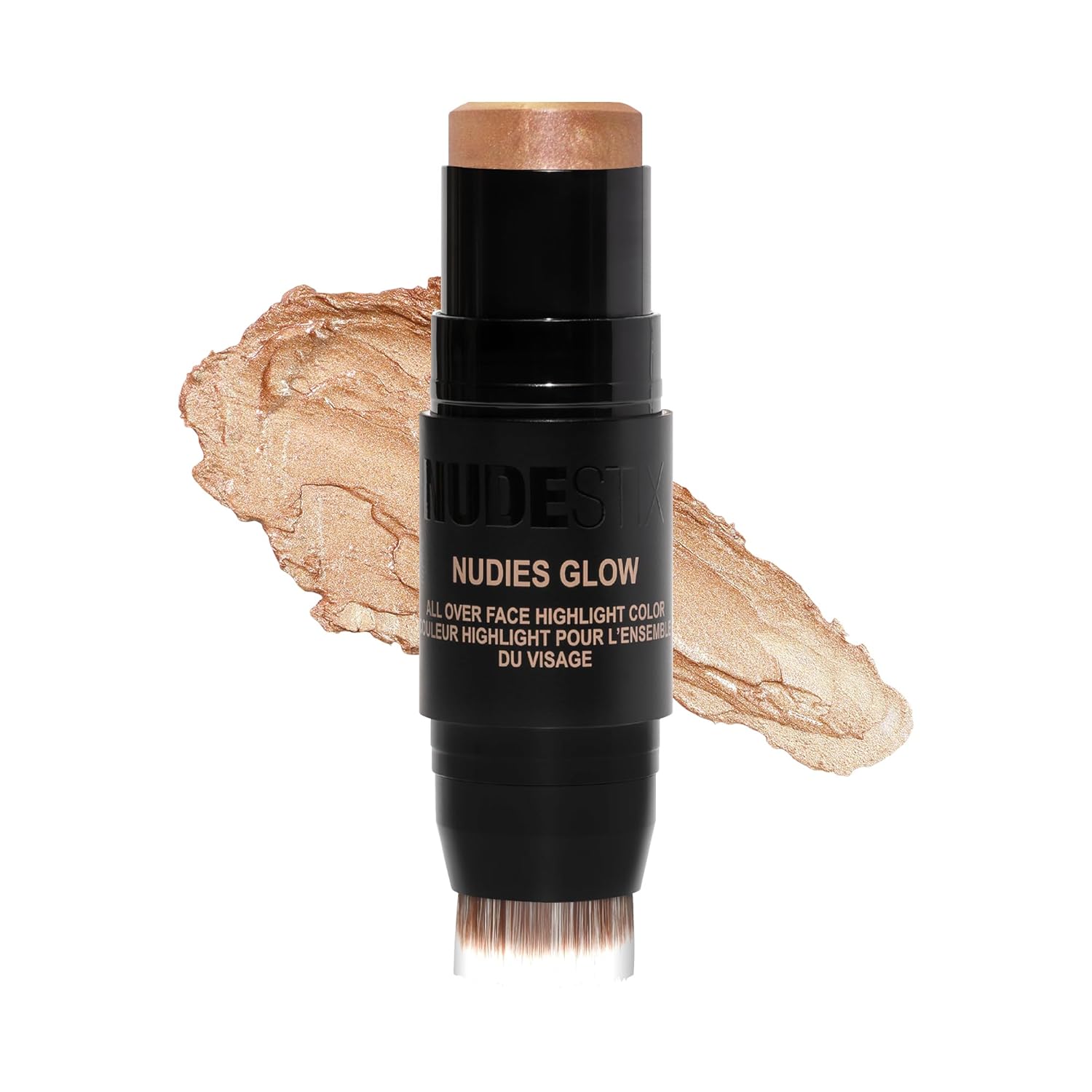 Nudestix Nudies Glow Highlighter Stick – Multi-Use Cream Highlighter for Cheeks, Eyes & Body with Built-In Brush | Dewy, Radiant Finish | Clean, Vegan & Travel-Friendly Makeup