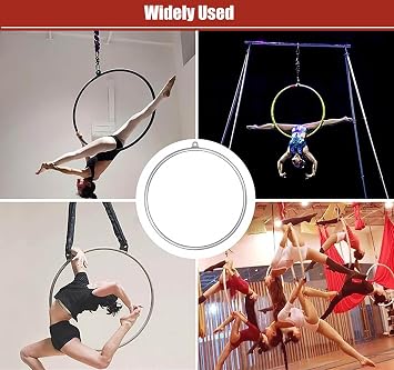 Single Point Lyra Hoop Set, Professional Aerial Lyra Hoop Equipment Fully Strength Tested 350kg/770LBS, Aerial Ring With Rigging Kit And Fixing Plate ( Color : Tube Dia 25mm/1in , Size : 85cm(33.5in)