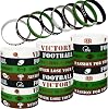 Skylety 48 Pcs Football Silicone Bracelets Motivational Rubber Wristband Football Party Favors Sport Theme Birthday Party Supplies Stadium Accessories for Men Women Adults, 4 Styles