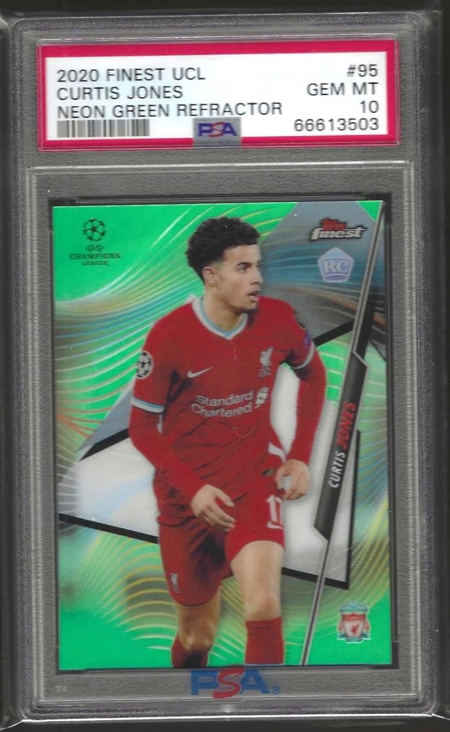 Curtis Jones 2020-21 Topps Finest Refractor Rc /99 Psa 10 Gem Mint Pop 2 - Football Cards