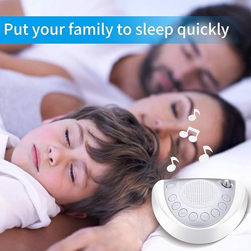 Miniatura 2 de Raynic Máquina de ruido blanco, máquina de sonido alimentada por batería, máquina de dormir portátil con 24 sonidos relajantes naturales,