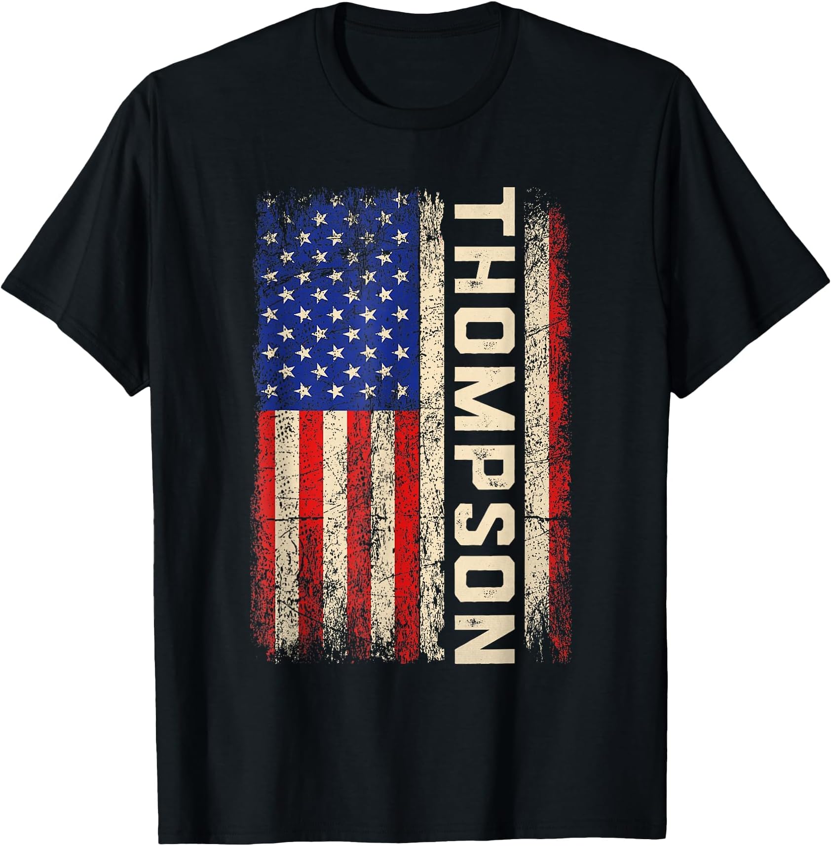 Thompson Last Name Shirt Thompson Name American Flag T-Shirt