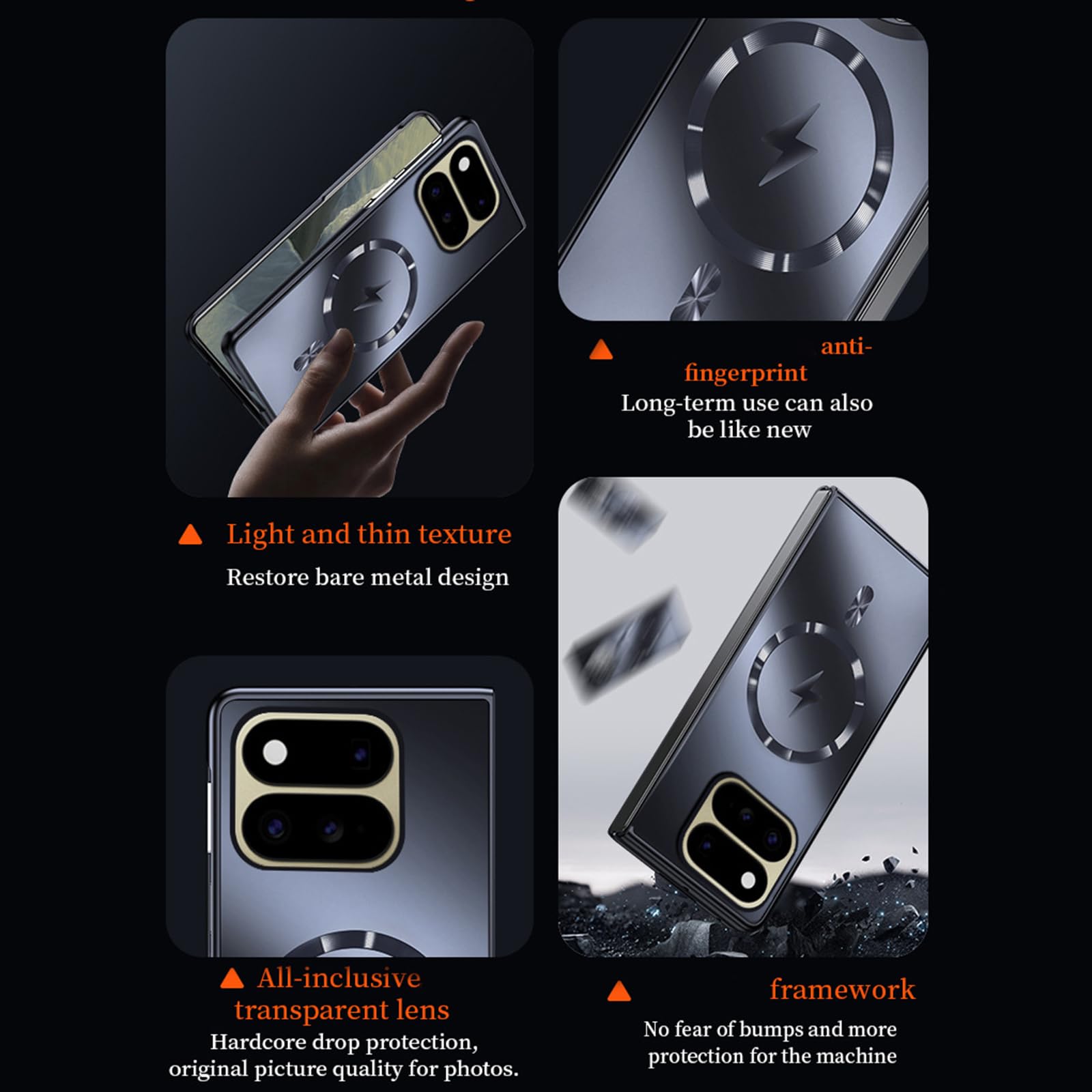 Hülle Magnetisch Für Google Pixel 11 Pro Fold,Schlanke Handyhülle Rückseite