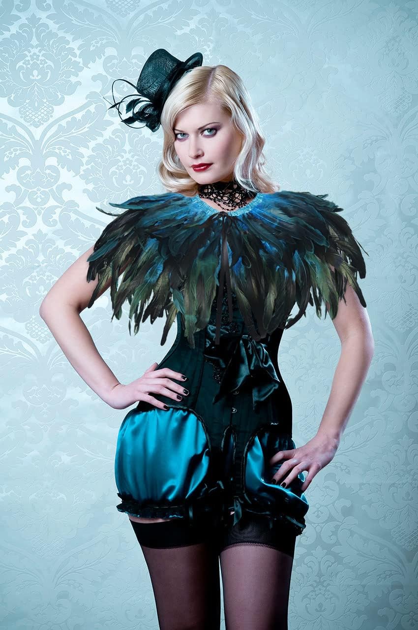 HOMELEX Feather Shawl for Women - Crow Feathers Collar Halloween Swan Cape Witch Costume Accessories - Image 3