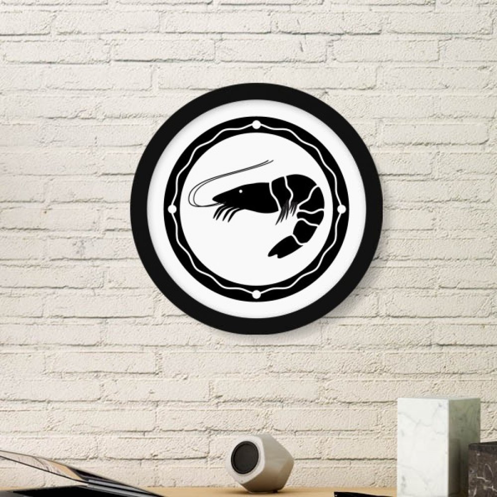 Cadre photo rond La Vie Marine crevette pour une décoration murale de salon côtière