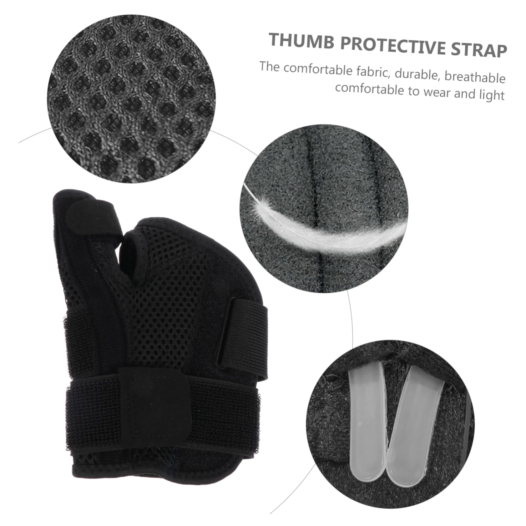 IWOWHERO Adjustable Thumb Brace for Carpal Tunnel Sprain Fixation Band Black Thumb Protective Strap Comfortable and Breathable for Weak Aching Thumbs