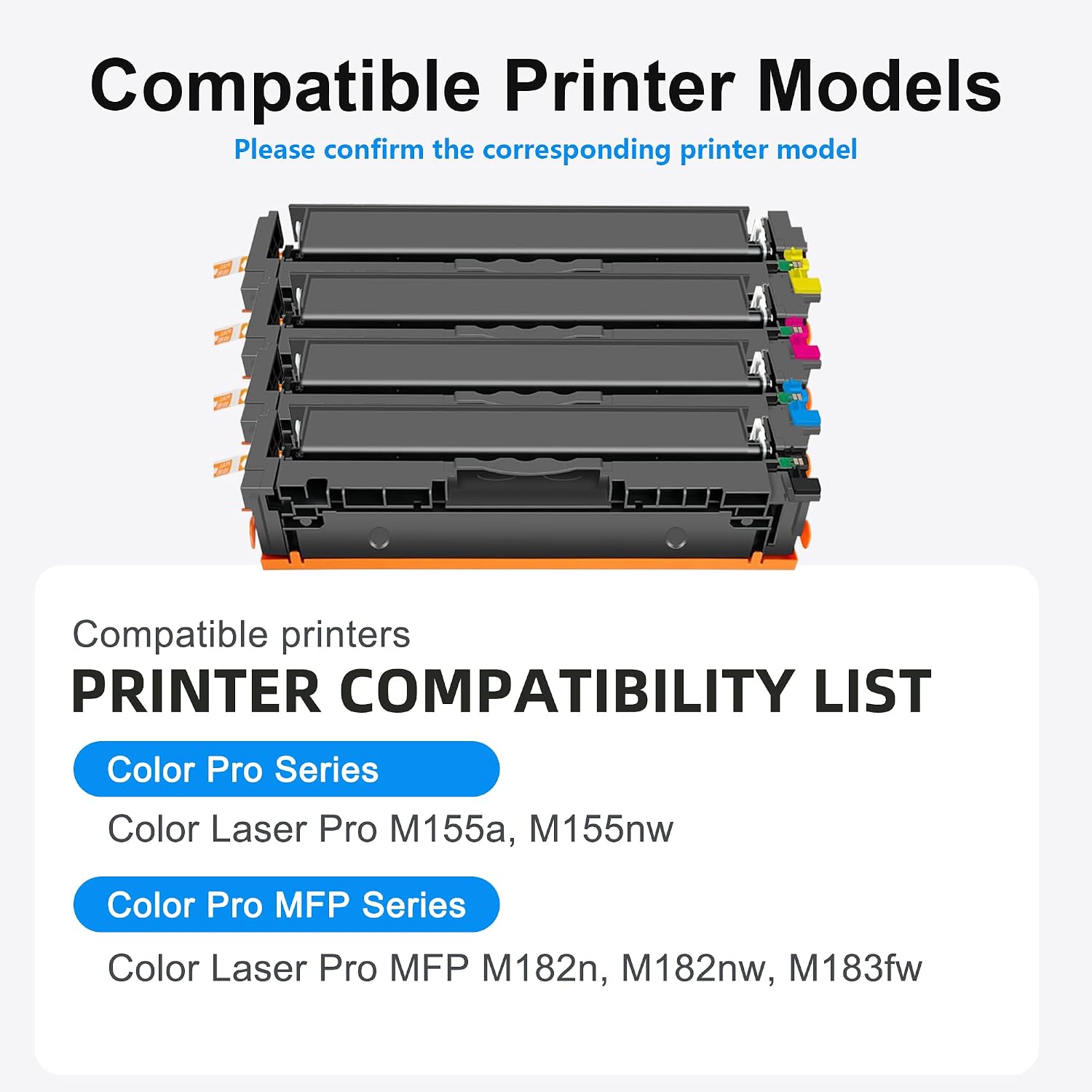 MOLIMER 215A Toner Cartridges 4 Pack with Chip Replacement for HP 215A Work for Color Pro MFP M182n M182nw M183fw M155a M155nw Printer | W2310A W2311A W2312A W2313A Ink (BK/C/M/Y)
