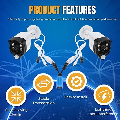Miniatura 3 de TNP RJ45 Kit combinadordivisor de cable Ethernet (4 pares)  2 macho a 1 hembra adaptador de datos POE LAN Ethernet Extensor de red Y divisor Cat5