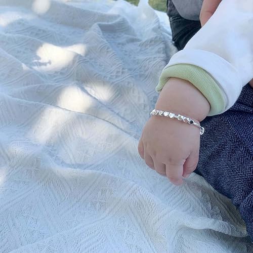 Miniatura 2 de Pulseras de plata para niñas, pulseras de plata maciza para bebés, regalos de bautismo para niñas, joyería de regalo de cumpleaños