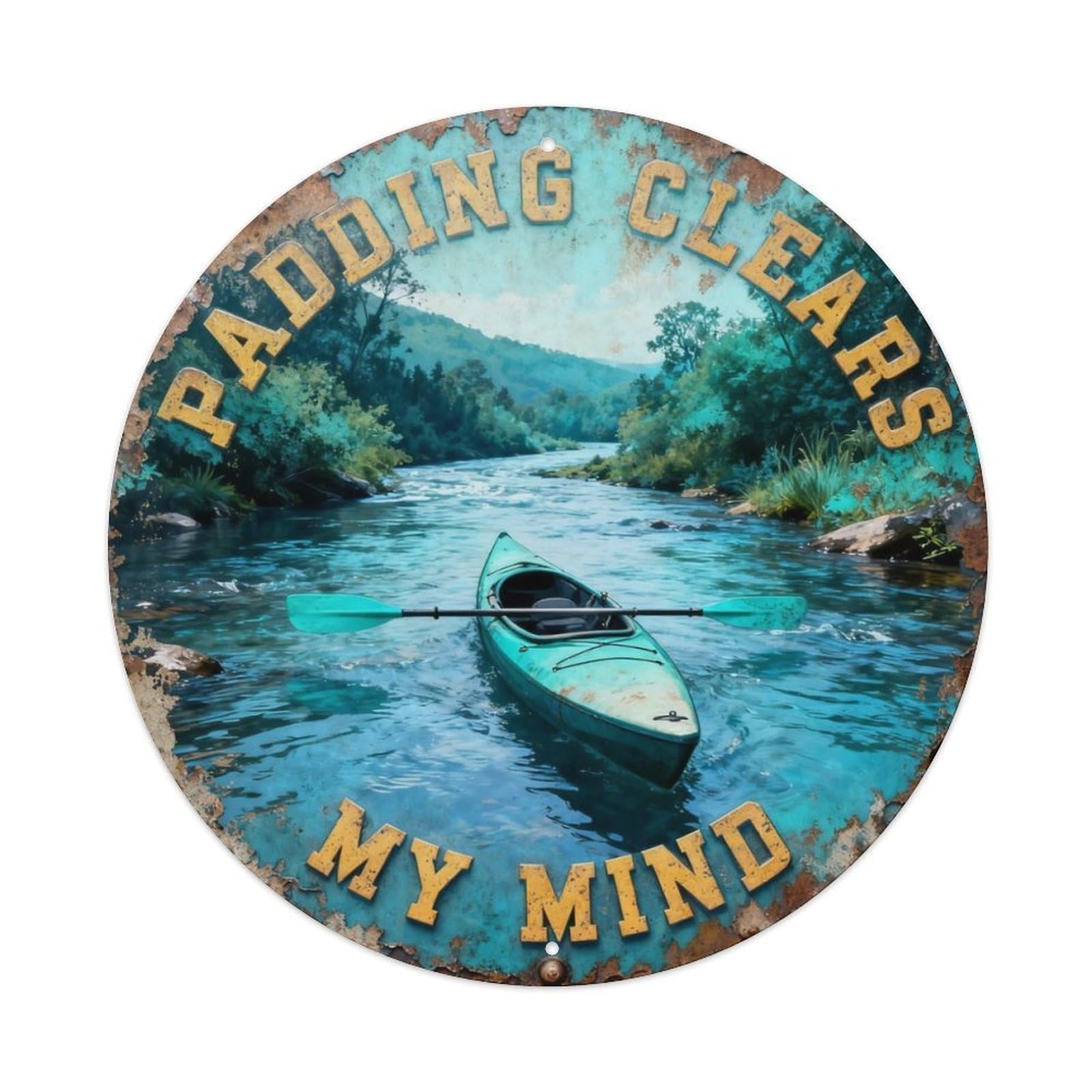 Paddling Clears My Mind Metal Tin Sign Plaque