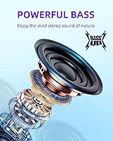 Vista 2 de Auriculares inalámbricos azules P1 PRO, auriculares inalámbricos Bluetooth con micrófonos de llamada clara, ajuste cómodo, IPX7 impermeable, batería