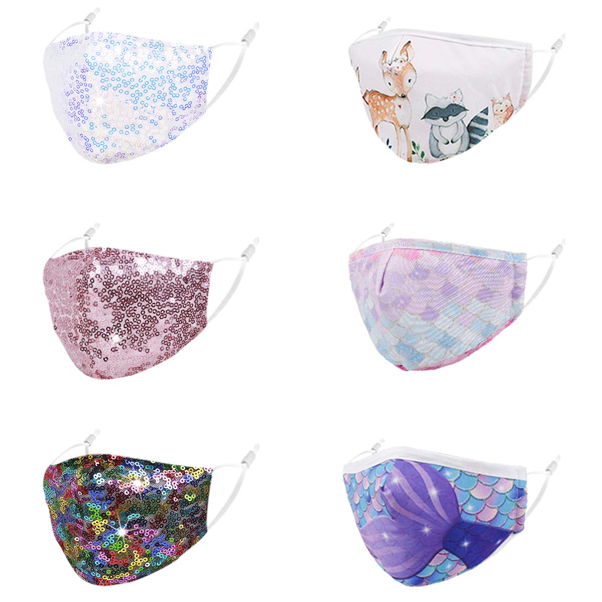 Cloth Face Mask Cute Facemask Reusable Fashion Rhinestone Adjustable