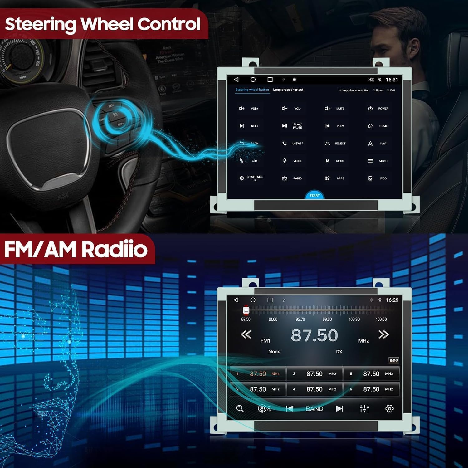 8.4 Inch Android 12 Car Stereo Radio Dash Kit Upgraded for Dodge Challenger 2015 2016 2017 2018 2019- Wireless CarPay Android Auto-GPS WiFi Head Unit 8 Core 6+128GB