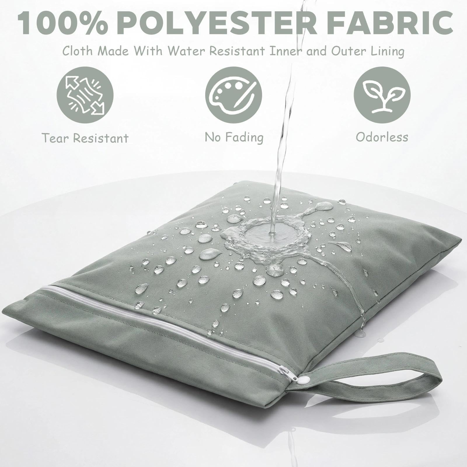 Bolsas Húmeda Seca 40x30 cm Impermeable Reutilizable con Cremallera y Asa para Hogar Natación Viaje