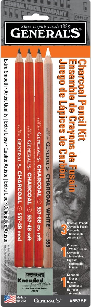 Amazon Com General Pencil Charcoal Pencil Kit With Eraser 557bp Amazon Com General Pencil Charcoal Pencil Kit With Eraser 557bp