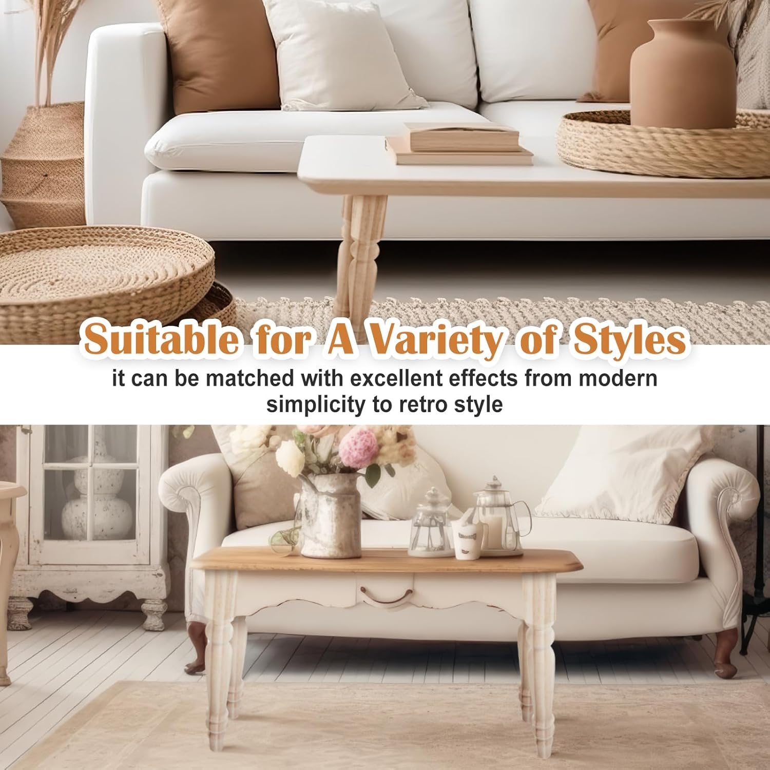 4 Pcs Farmhouse Table Legs, 14" x2.2'' Pine Dining Table Legs for Furniture Unfinished Wooden Furniture Dining Cottage Bench Coffee for DIY (Short)