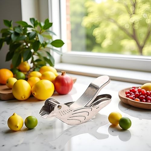 Miniatura 9 de Exprimidor manual de limón de acero inoxidable Exprimidor de limón en forma de pájaro Exprimidor de limón Prensa portátil de frutas de mano para