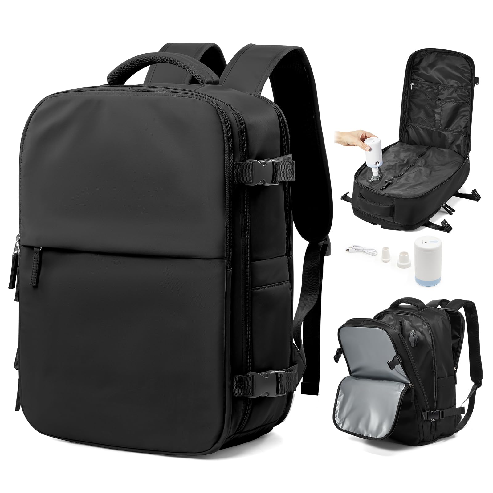 Cabin Bags for Travel, Underseat Carry on Hand Luggage Backpack for Women Airplane Approved Travel Backpack Personal Item Travel Bag 14 inch Laptop Backpack for Business Casual Work Beige — view 37