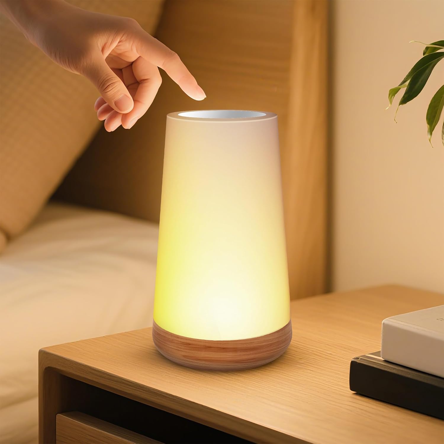 Nursery Night Light for Baby, Portable LED Touch Night Lamp for Mom Kids, USB Rechargeable Nursing Bedside Lamp, Small Dimmable Warm Night Light with Timing for Sleep Aid/Breastfeeding