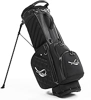 Vista 1 de Golf Stand Bag with 14 Way Full Length Dividers, PU Leather Golf Bag for Men, Waterproof Golf Bags with Stand, 6 Pockets & Cooler Pouch, Adjustable