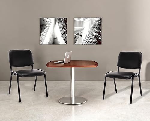 Miniatura 9 de Shunzhi Juego de 5 sillas apilables para sala de conferencias, sillas de malla para invitados, sillas de recepción laterales para sala de descanso,