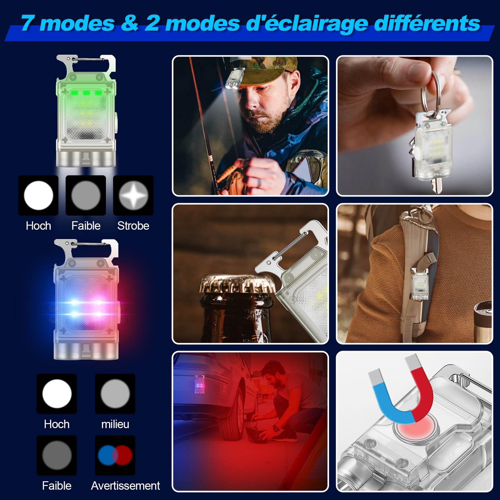 Lampe Torche LED Ultra Puissante, 1000,000 Lumens Lampe Torche rechargeable, lampe torche tactique, longue portée, 5 Modes D'éclairage, Zoomable, Pour Camping